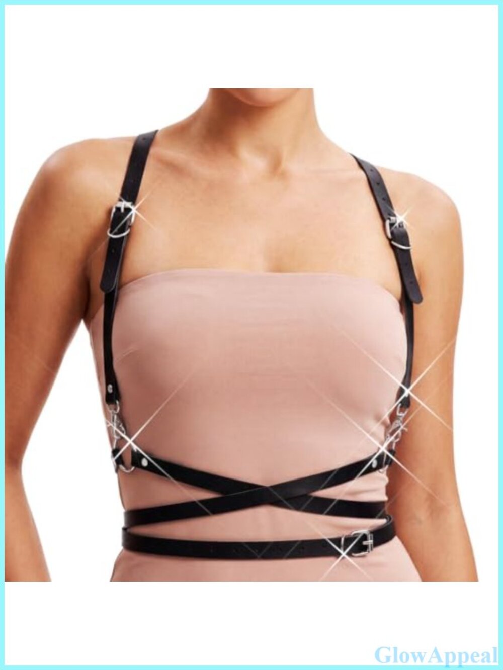 PU Faux Leather Harness Belt Adjustable Waist Goth Punk Body Harness